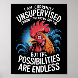 Affiche Drôle de dicton non supervisé Poulet fou Possibili