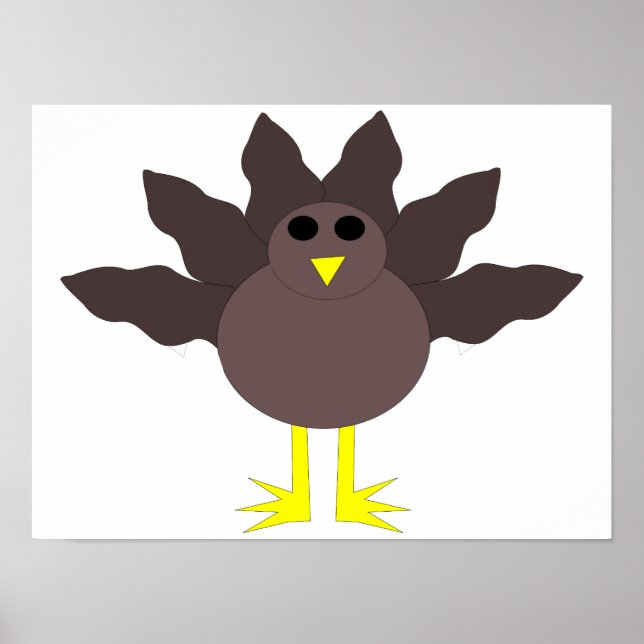 Affiche drôle de dinde de Thanksgiving (Devant)