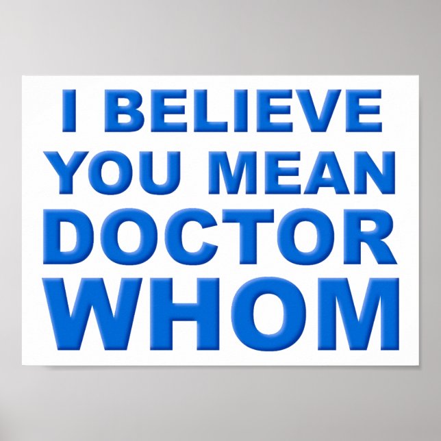 Affiche Drôle de Doctor Who (Devant)