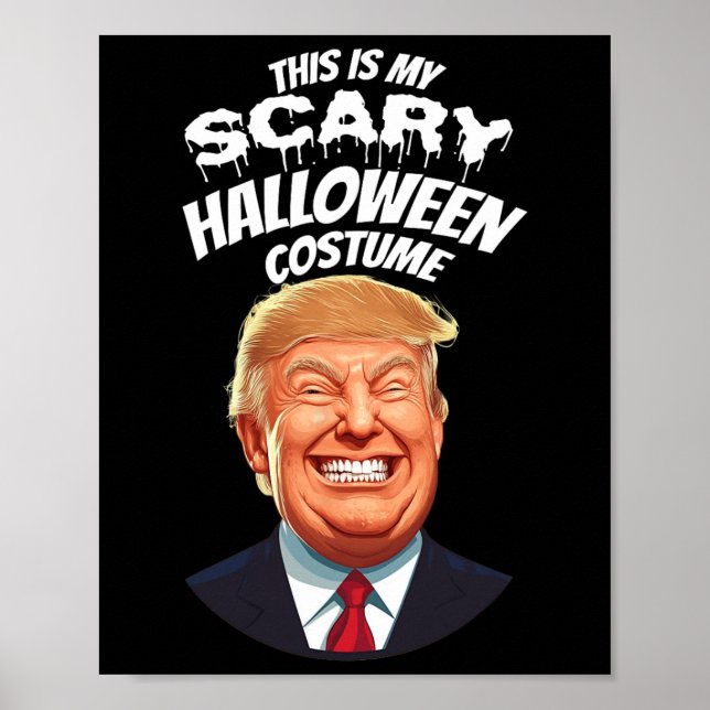 Affiche Drôle de Donald Trump Épouvantable Blague Hallowee (Devant)