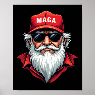 Affiche Drôle de Donald Trump Père Noël Méga Noël Holi