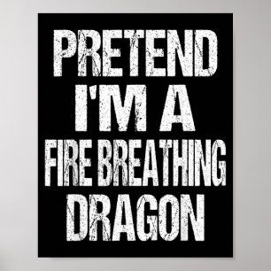 Affiche Drôle de dragon cracheur de feu Halloween