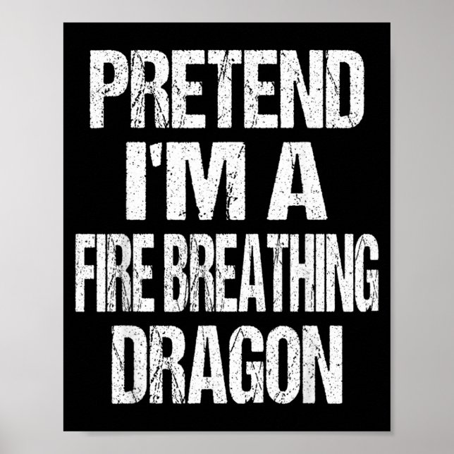 Affiche Drôle de dragon cracheur de feu Halloween (Devant)