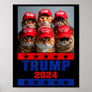 Affiche Drôle de faire économiser aux chats Trump Présiden