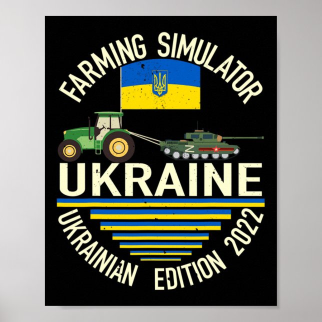 Affiche Drôle de fermier ukrainien vole le mème du char I  (Devant)