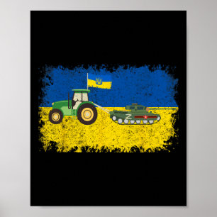 Affiche Drôle de fermier ukrainien vole un char Mème Je me