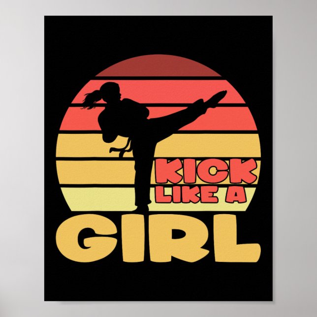 Affiche Drôle de fille Kickboxing Fille Karaté Fille Art m (Devant)