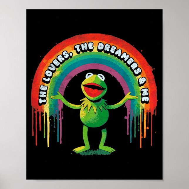 Affiche Drôle de grenouille arc-en-ciel rétro Connection L (Devant)