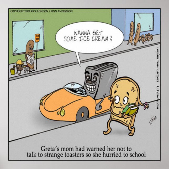 Affiche drôle de grille-pain effrayant (Devant)