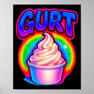 Affiche Drôle de Gurt Brainrot Mème Yaourt Argot Gen Z Gén