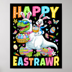 Affiche Drôle de Happy Eastrawr Enfants Garçons T-rex Pâqu