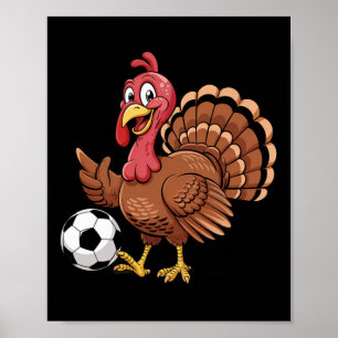 Affiche Drôle de joueur de football de Thanksgiving Turker