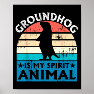 Affiche Drôle de jour de la marmotte Woodchuck Ground Hog
