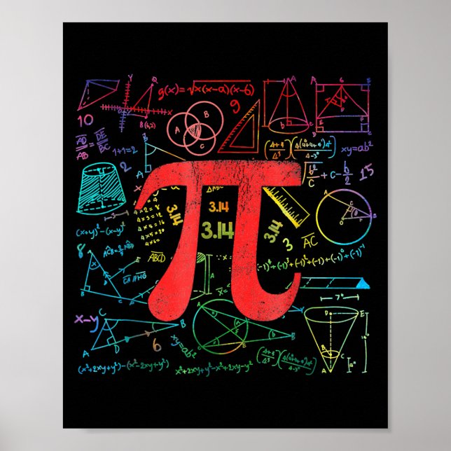 Affiche Drôle de jour de Pi équation mathématique professe (Devant)