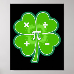 Affiche Drôle de jour de Pi Math Patricks Day Chance Shamr