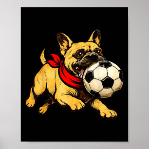 Affiche Drôle de journée de jeu de football de chien Boule