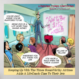 Affiche drôle de la classe LifeCoach Airlines