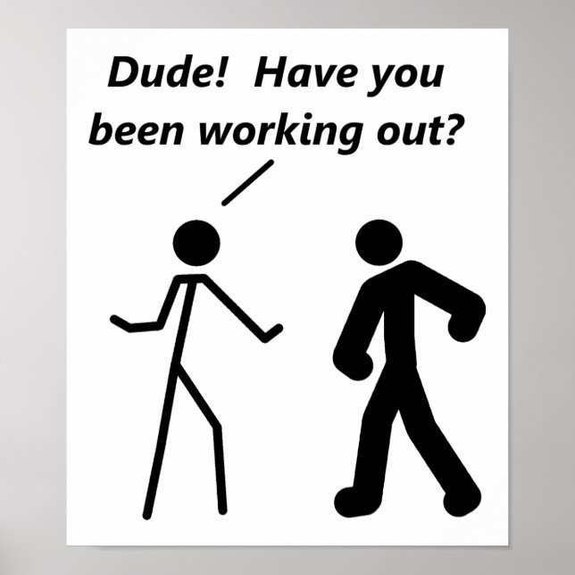 Affiche drôle de l'entraînement de Stickman (Devant)