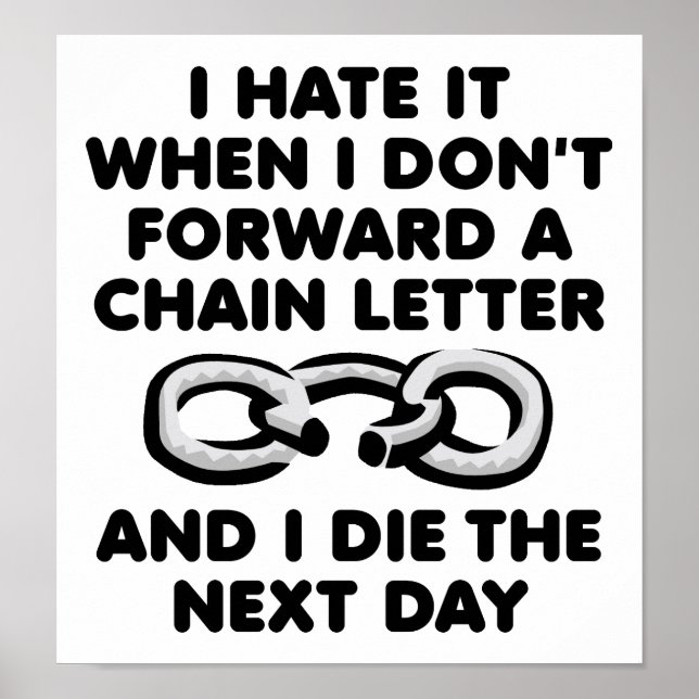 Affiche drôle de lettre de chaîne de mort (Devant)