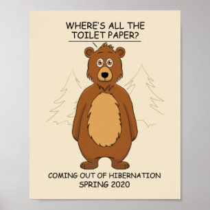Affiche Drôle de l'Ours en hibernation