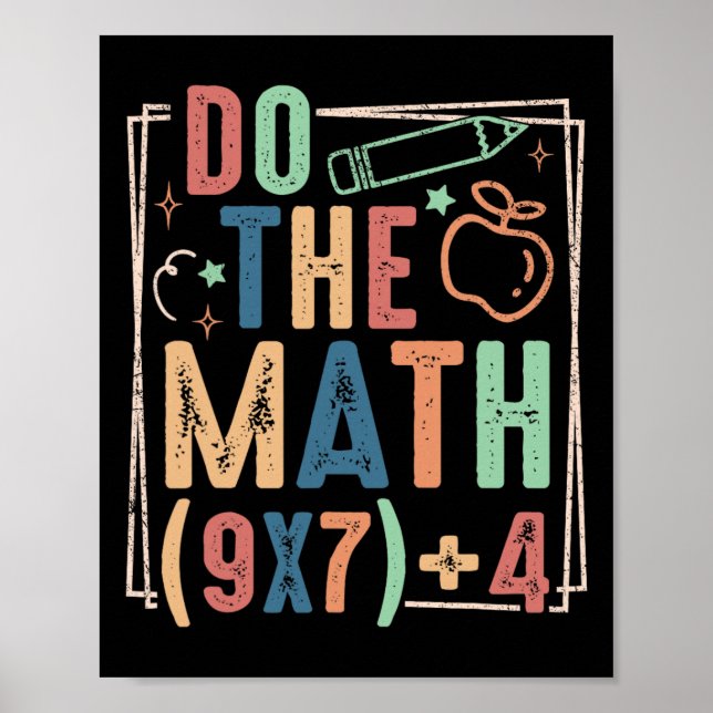 Affiche Drôle de maths 67 mème six sept garçon fille ensei (Devant)