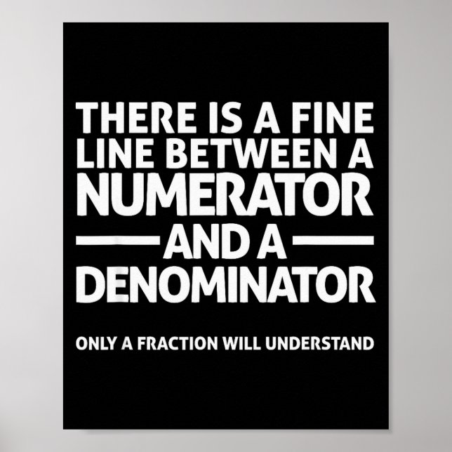 Affiche Drôle de maths, Fine Line Numérateur Dénominateur  (Devant)