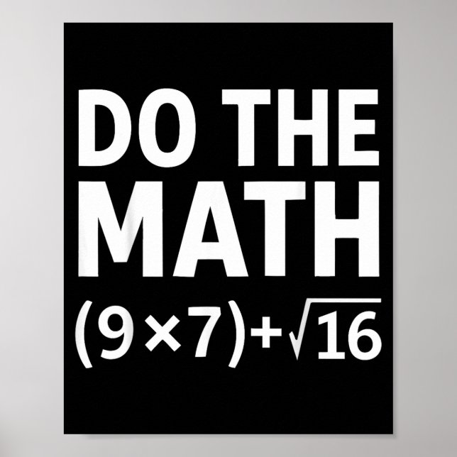 Affiche Drôle de mème pour faire le calcul – Équation d'hu (Devant)