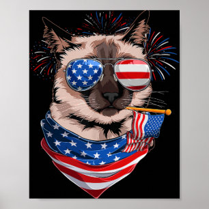 Affiche Drôle de Meowica Siamois Chats Amoureux Propriétai