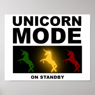 Affiche drôle de mode licorne en veille