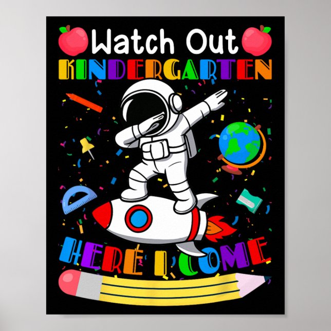 Affiche Drôle de Montre Attention Pousse Maternelle J'arri (Devant)