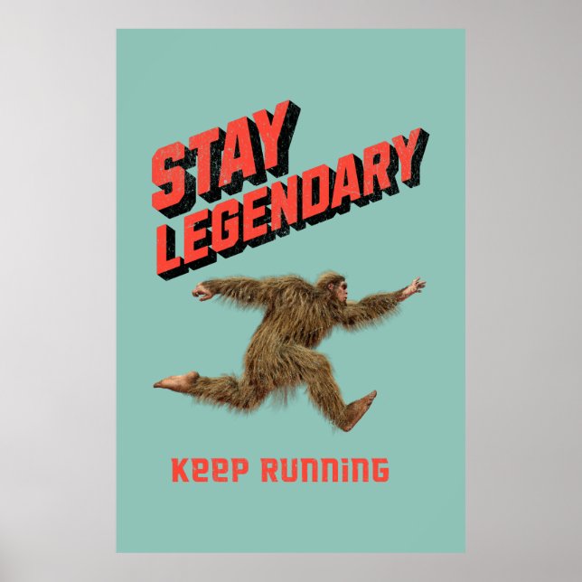 Affiche Drôle de motivation de course de Bigfoot (Devant)