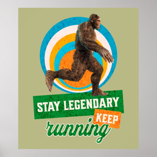 Affiche Drôle de motivation de course de Bigfoot (Devant)