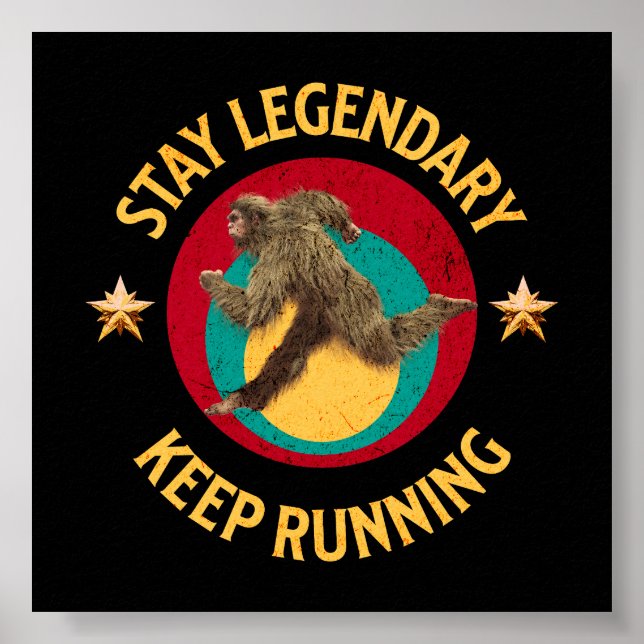 Affiche Drôle de motivation de course de Bigfoot (Devant)