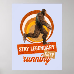 Affiche Drôle de motivation de course de Bigfoot