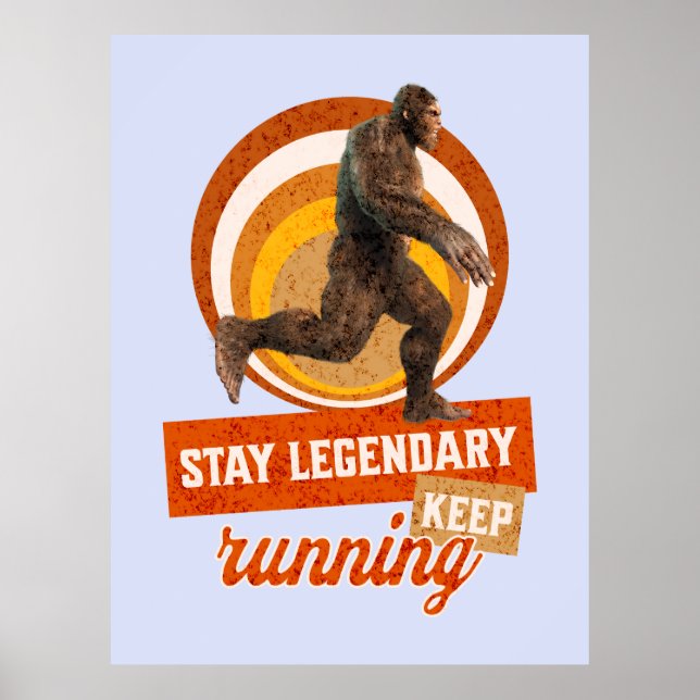 Affiche Drôle de motivation de course de Bigfoot (Devant)
