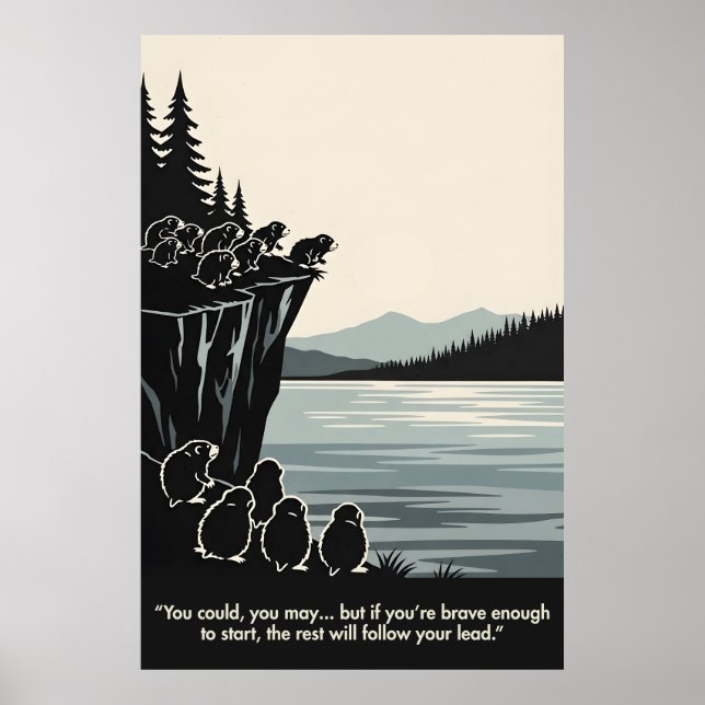 Affiche Drôle de Motivation sur le Thème des Animaux (Devant)