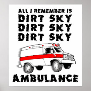 Affiche drôle de moto de motocross ambulance ciel 