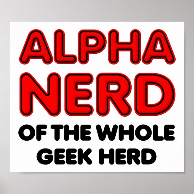 Affiche drôle de nerd alpha (Devant)