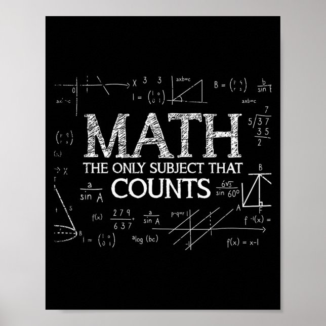 Affiche Drôle de nerd de la science Les maths le seul suje (Devant)
