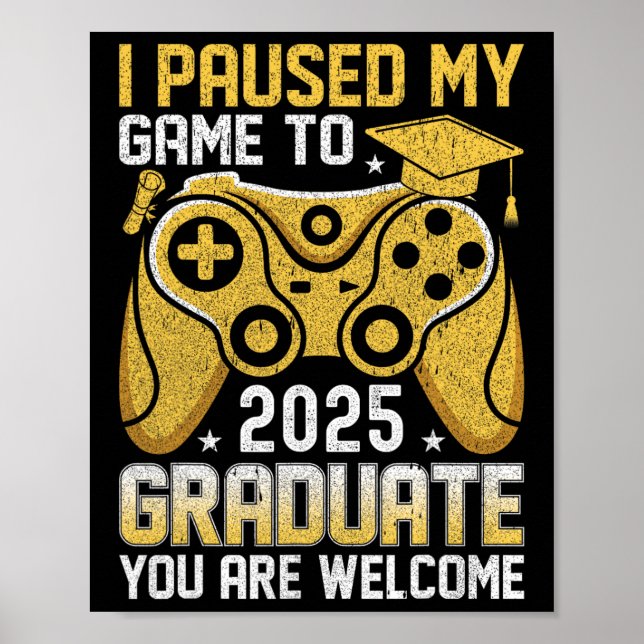Affiche Drôle de nerd J'ai mis mon jeu en pause pour obten (Devant)