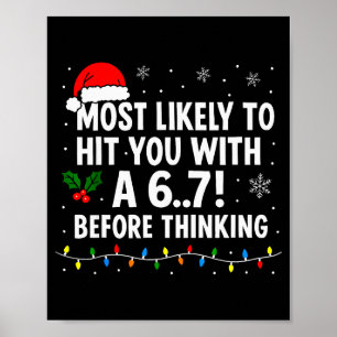Affiche Drôle de Noël 6 7 Mème Le plus susceptible de dire
