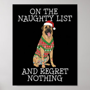 Affiche Drôle de Noël Anatolian Shepherd Dog Naughty Lis