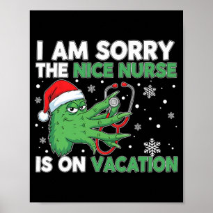 Affiche Drôle de Noël Infirmière Désolée La Gentille Infir
