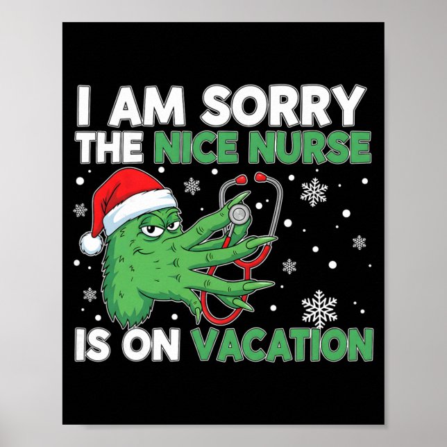 Affiche Drôle de Noël Infirmière Désolée La Gentille Infir (Devant)