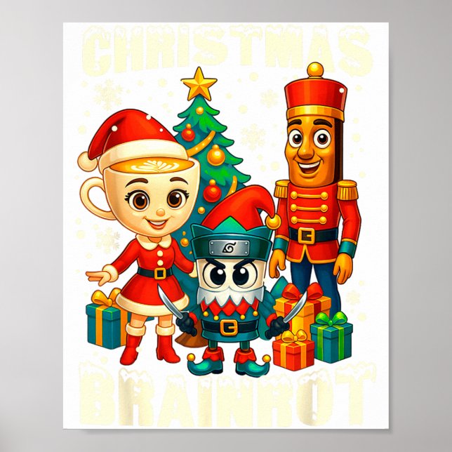 Affiche Drôle de Noël Italien Brain Rot Italien Brainrot (Devant)