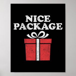 Affiche Drôle de Noël Joli paquet Rétro laid Fête Adulte
