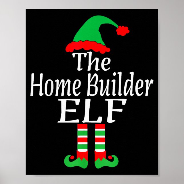 Affiche Drôle de Noël L'elfe constructeur de maison dévelo (Devant)