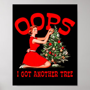 Affiche Drôle de Noël Rétro Oups J'ai Un Autre Arbre