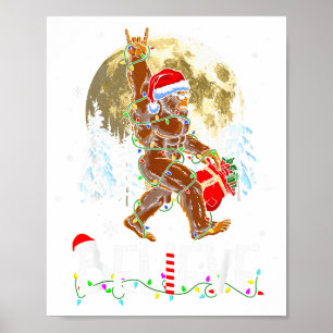 Affiche Drôle de Noël Xmas Bigfoot Croire Sasquatch En 