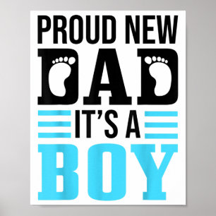 Affiche Drôle de nouveau papa fier C'est un garçon Cadeau 